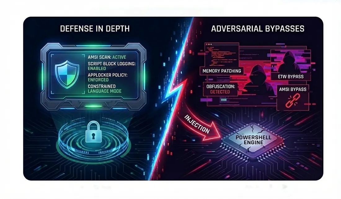 Advanced PowerShell security defense bypasses